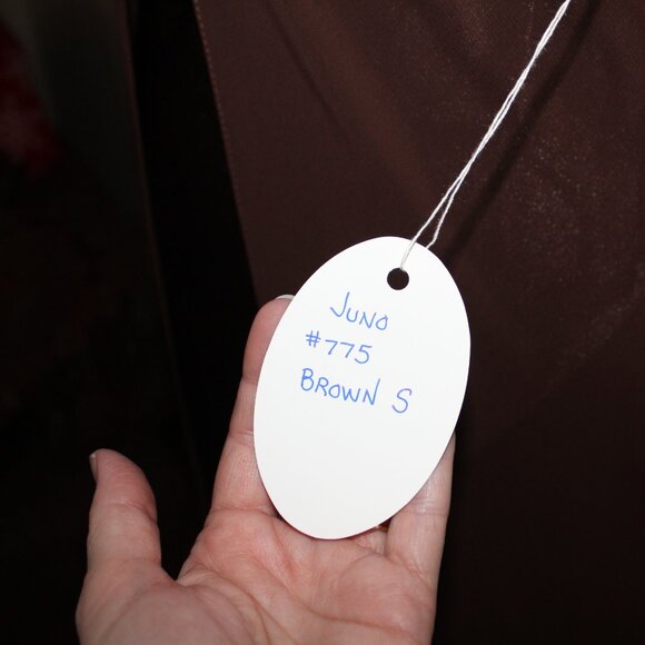 NWOT Juno #775 Chiffon and Satin Vintage Goddess Bridesmaid Dress-Size S-BROWN - Picture 5 of 5